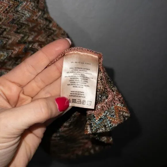 Maeve x Anthropologie Orange Knit Chevron Dress‎ Size Small - Picture 6 of 7